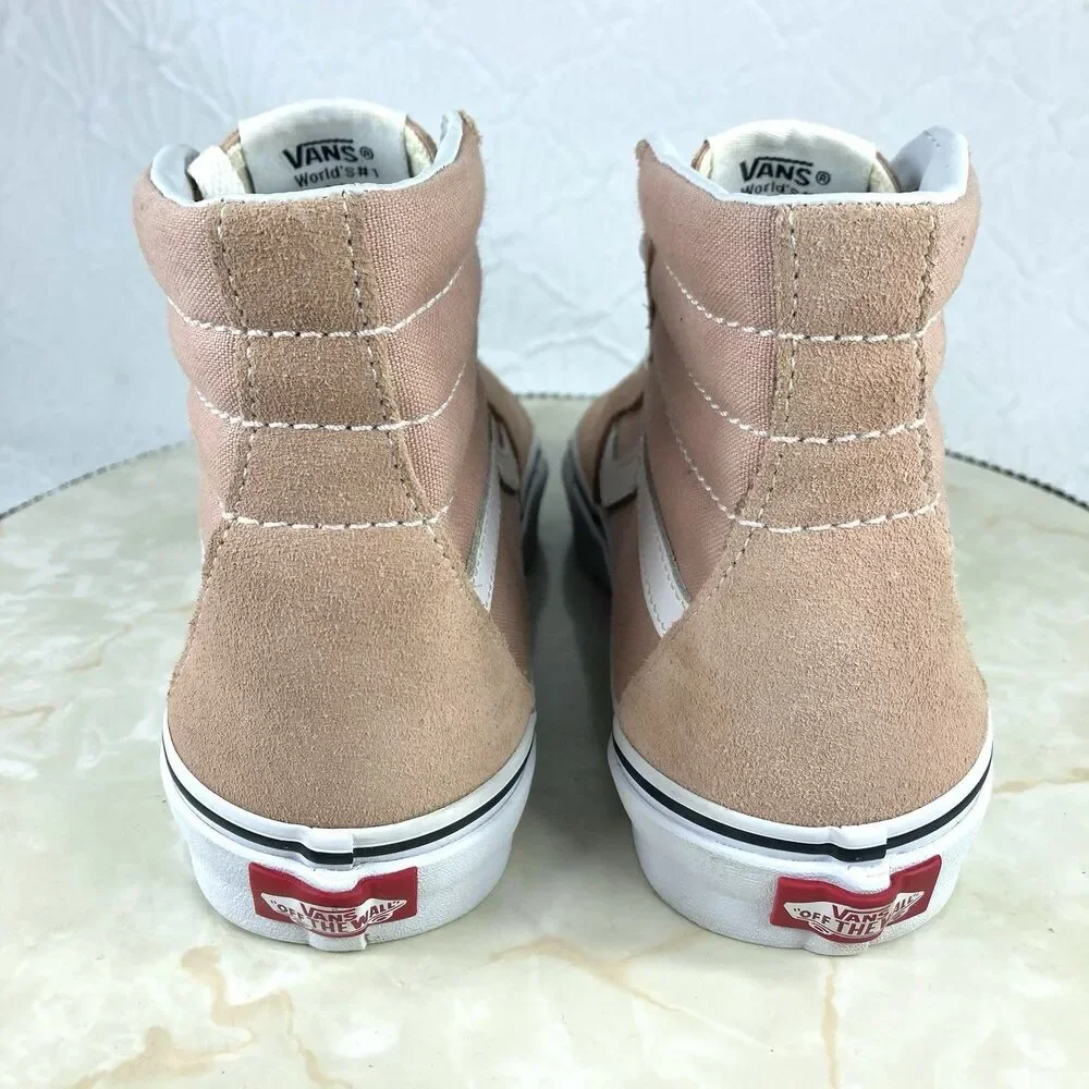 Vans Off The Wall Sk8-Hi Sneakers Womens 6.5 Pink Suede Canvas Streetwear Shoes - Picture 8 of 12